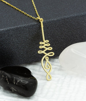 14K Solid Gold Unalome Slim Necklace