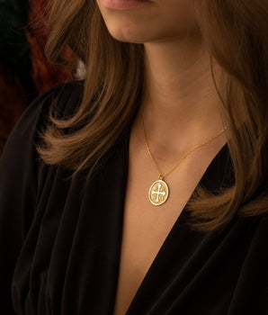 14K Solid Gold Christian Eastern Orthodox Cross Necklace -  IC XC NIKA Cross Necklace