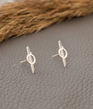 Chandrila Star Line Stud Earrings · Valentine's Day Gift · Halcyon Stud Earrings · 18K Gold Star Wars Earrings · Geek Gift for Him