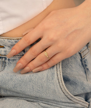 925 Sterling Silver Tiny Snowflake Ring