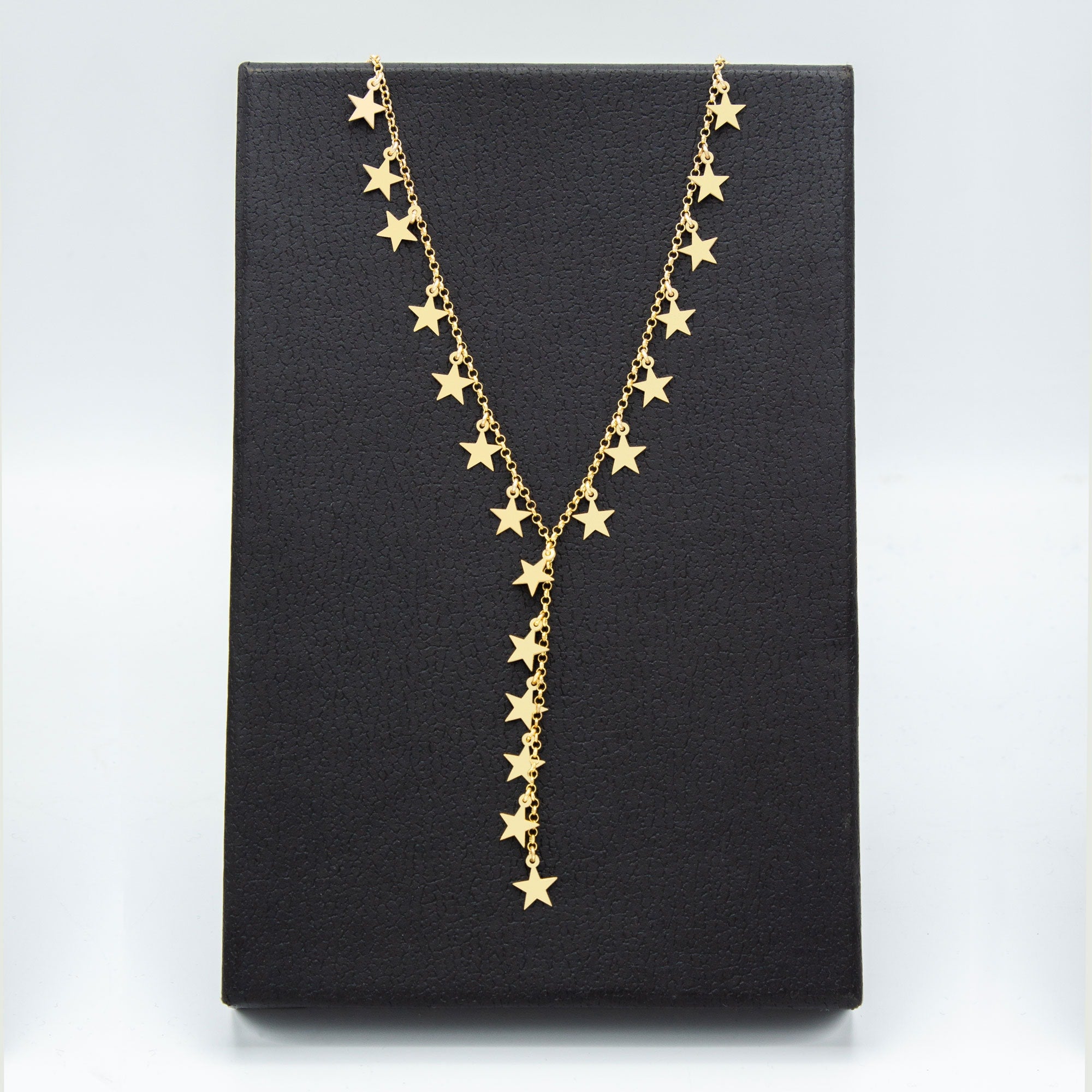 925 Sterling Silver Dangling Stars Necklace