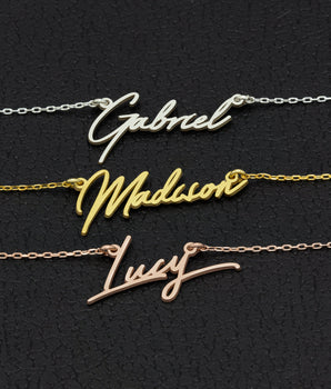 925 Sterling Silver Handmade Personalized Name Necklace