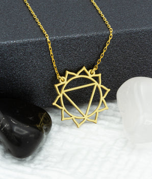 14K Solid Gold Solar Plexus Chakra Necklace