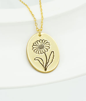 925 Sterling Silver Handmade Birth Flower Necklace