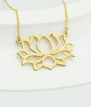 925 Sterling Silver Lotus Flower Necklace