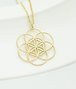 925 Sterling Silver Flower of Life Necklace