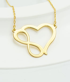 925 Sterling Silver Heart Infinity Necklace