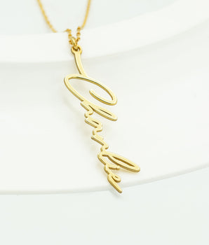 925 Sterling Silver Personalized Handmade Vertical Name Necklace