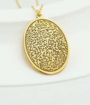 925 Sterling Silver Actual Fingerprint Necklace