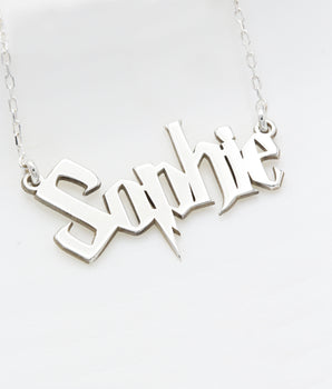 925 Sterling Silver Personalized Wizard Harry Potter Name Necklace