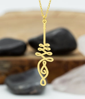 925 Sterling Silver Slim Unalome Gold Necklace
