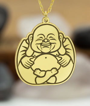 925 Sterling Silver Laughing Buddha Pendant
