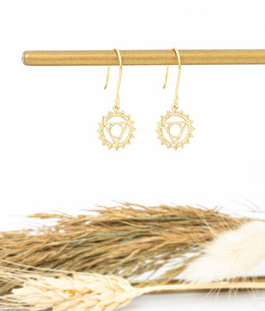 925 Sterling Silver Throat Chakra Earring