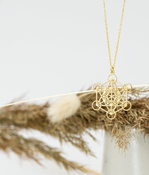 925 Sterling Silver Gold Metatron Necklace