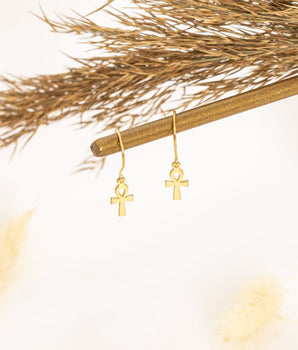 925 Sterling Silver The Ankh Earring