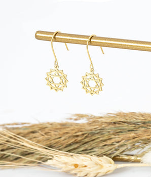 925 Sterling Silver Silver Heart Chakra Earring