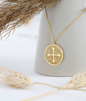 Christian Eastern Orthodox Cross Necklace - IC XC NIKA Cross Necklace - Religious Charm - Orthodox Necklace - Christian Jewelry
