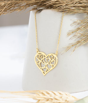 925 Sterling Silver Heart Necklace with Initials