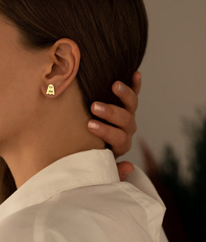 Ghost Tiny Earring, Valentine's Day Gift, Boo Studs Earring, Minimal Ghost Earring, Wizard hat earring, Bat Studs Earring