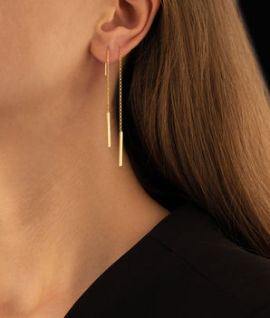 925 Sterling Silver Threader Chain Earrings