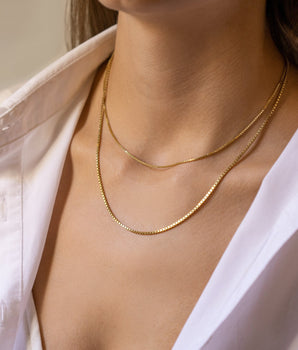 925 Sterling Silver 1mm/1.5mm Box Chain Necklace