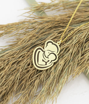 925 Sterling Silver Mother and Child Necklace