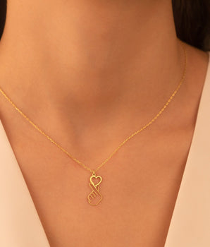 925 Sterling Silver Korean Love Necklace