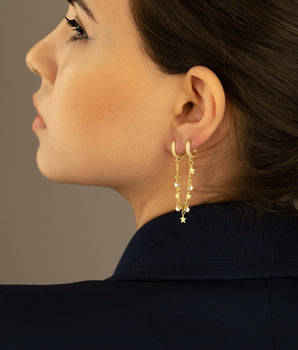 925 Sterling Silver Threader Double Hole Hoop Earrings