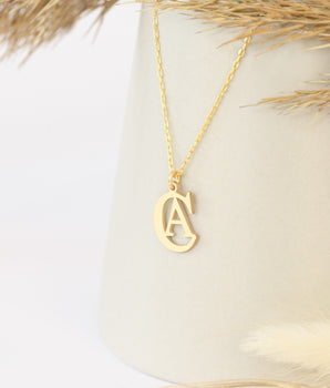 925 Sterling Silver Double Initial Necklace