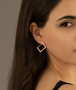 925 Sterling Silver Square Hoop Earrings