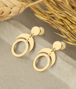 925 Sterling Silver Moon Phase Dangle Earrings