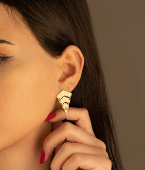 925 Sterling Silver Quad Strip Chevron Arrow Earrings