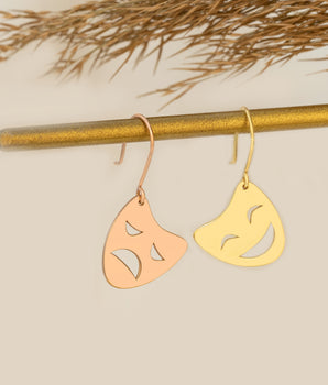 925 Sterling Silver Theater Mask Earring