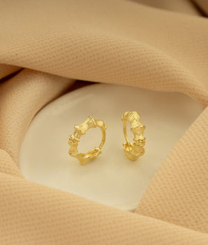 925 Sterling Silver Barbed Hoop Huggie Earrings