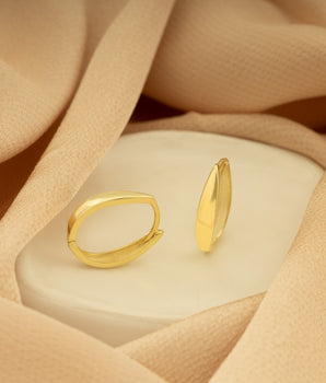 925 Sterling Silver Oval Hoop Earrings Huggie