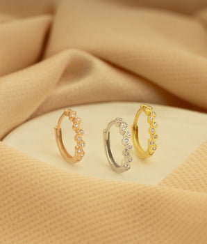 925 Sterling Silver Little Diamonds Earrings