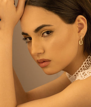 925 Sterling Silver Unique Double Hoop Earrings