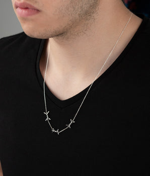 925 Sterling Silver Barbed Wire Necklace