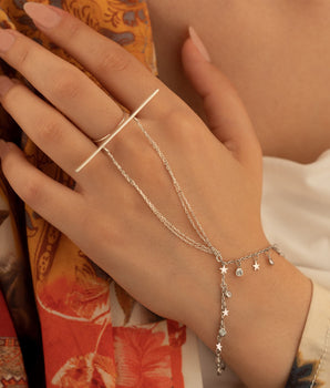 925 Sterling Silver Dainty Hand Chain Bracelet