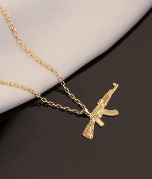 925 Sterling Silver Dainty AK-47 Necklace
