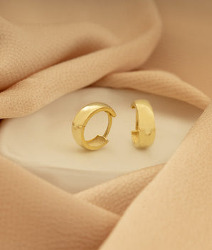 925 Sterling Silver 14mm Thick Big Hoop Huggie Earrings