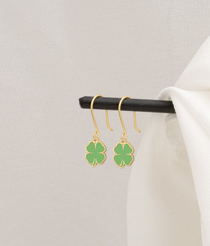 925 Sterling Silver Enamel Clover Earring
