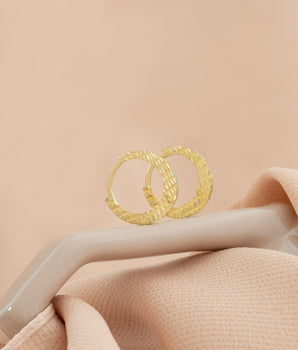 925 Sterling Silver Hammered Hoop Earrings