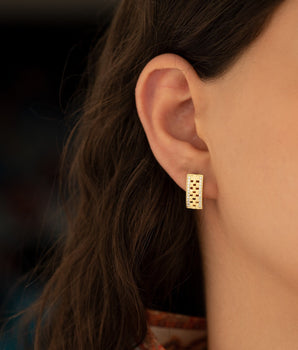 925 Sterling Silver Chain Shaped Rectangular Earrings