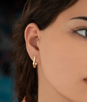 925 Sterling Silver Arrow Shaped Hoop Earrings