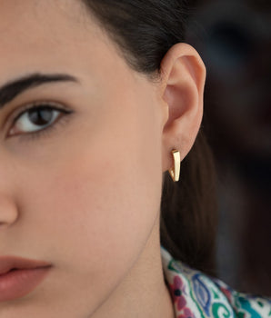 925 Sterling Silver V Shaped Hoop Earrings