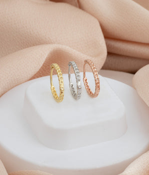 925 Sterling Silver Chain Hoop Huggie Earrings