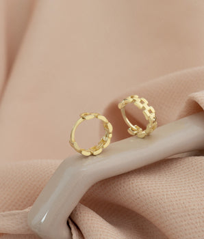 925 Sterling Silver Curb Chain Huggie Earrings