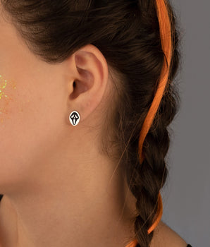 925 Sterling Silver Terrifying Ghost Face Earrings - Halloween Jewelry