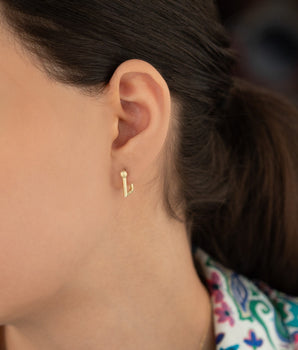 925 Sterling Silver Ball Hoop Huggies Earrings